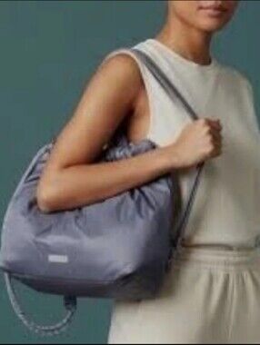 NWT Wildfox Puffy Drawstring Backpack Lavender/Anthracite /Purple/ Gray